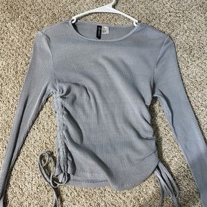 Grey crop top with ties on the side, H&M, Small